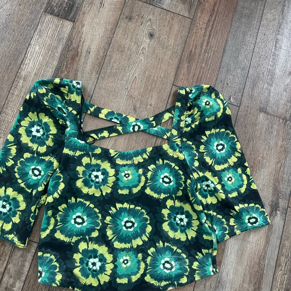 Free People Vibrant Floral Crop Top